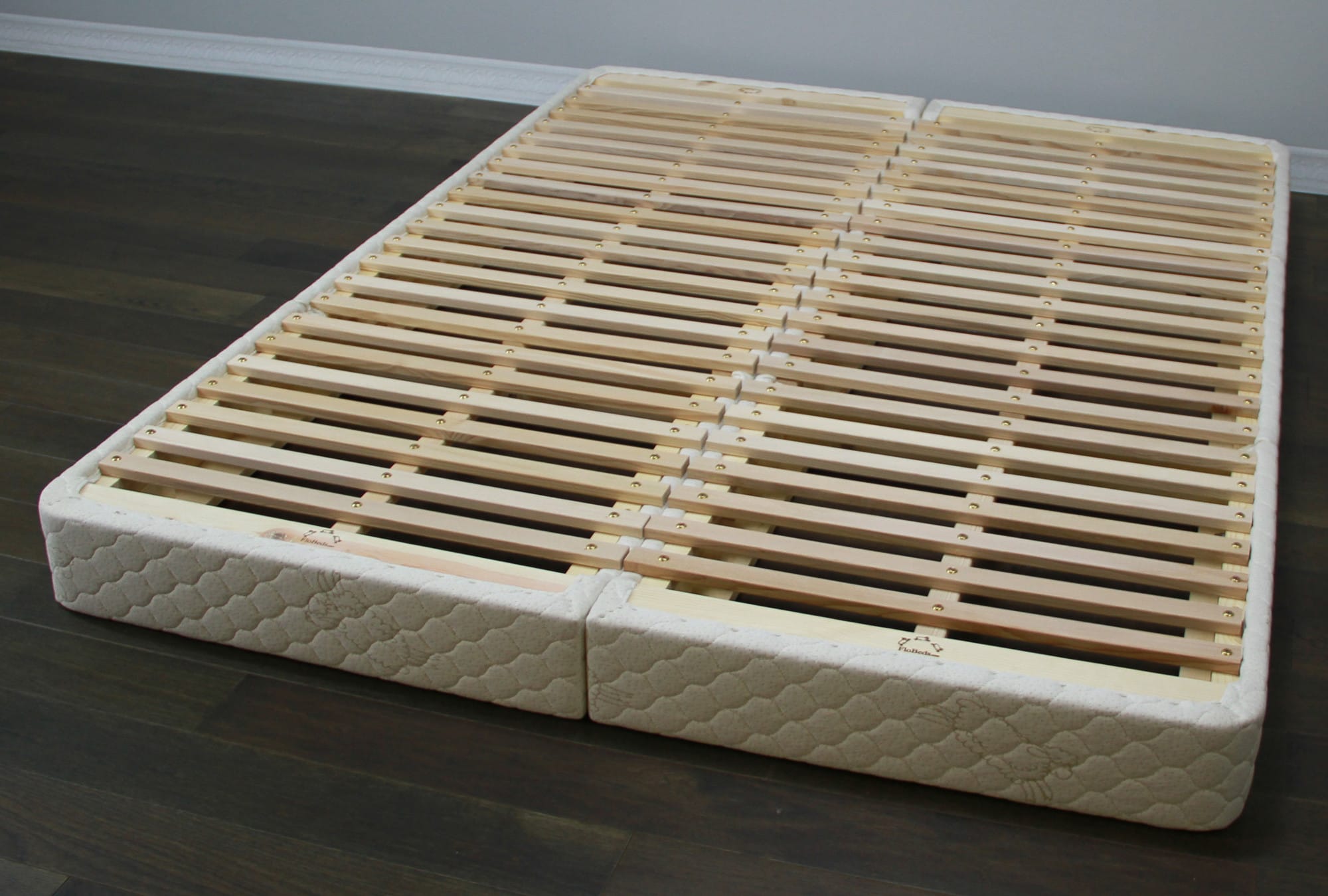 latex mattress wood foundation