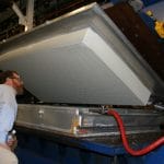 Dave inspects Talalay Latex Core coming out of mold