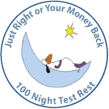 moneyback-DarkBlueCircle-430 Money Back Guarantee Test Rest On Your Latex Mattress