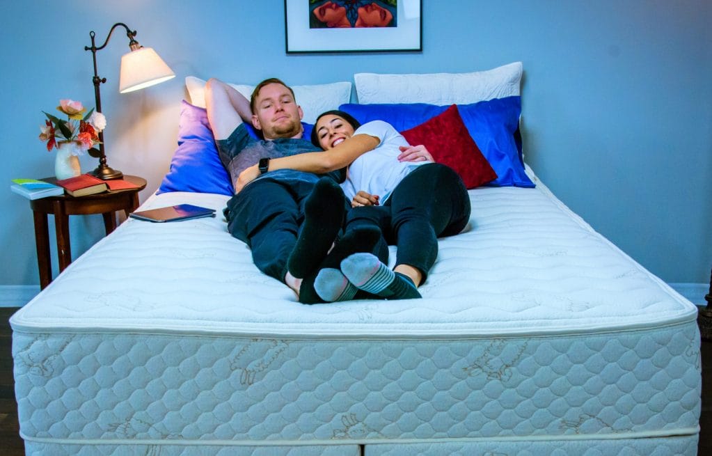 couple-3000 Couple on a FloBeds Deluxe Latex Mattress