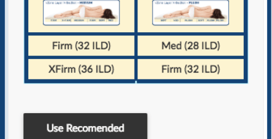 firmness advisor screen FloBeds 'Firmness Advisor' - Click to find your perfect firmness.