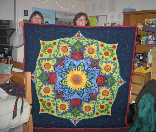 Anne & Bryna with her Sunflower quilt