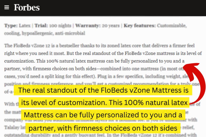 the real standout of the flobeds bzone mattress is its level of customization. this 100 percent natural latex mattress can be fully personalied to you and a partner, with firmness choices on both sides