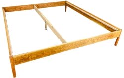 CherryFrame-no-slats-no-center-rail Hardwood frame can accept solid Oak Slats or flexible Euro Slats